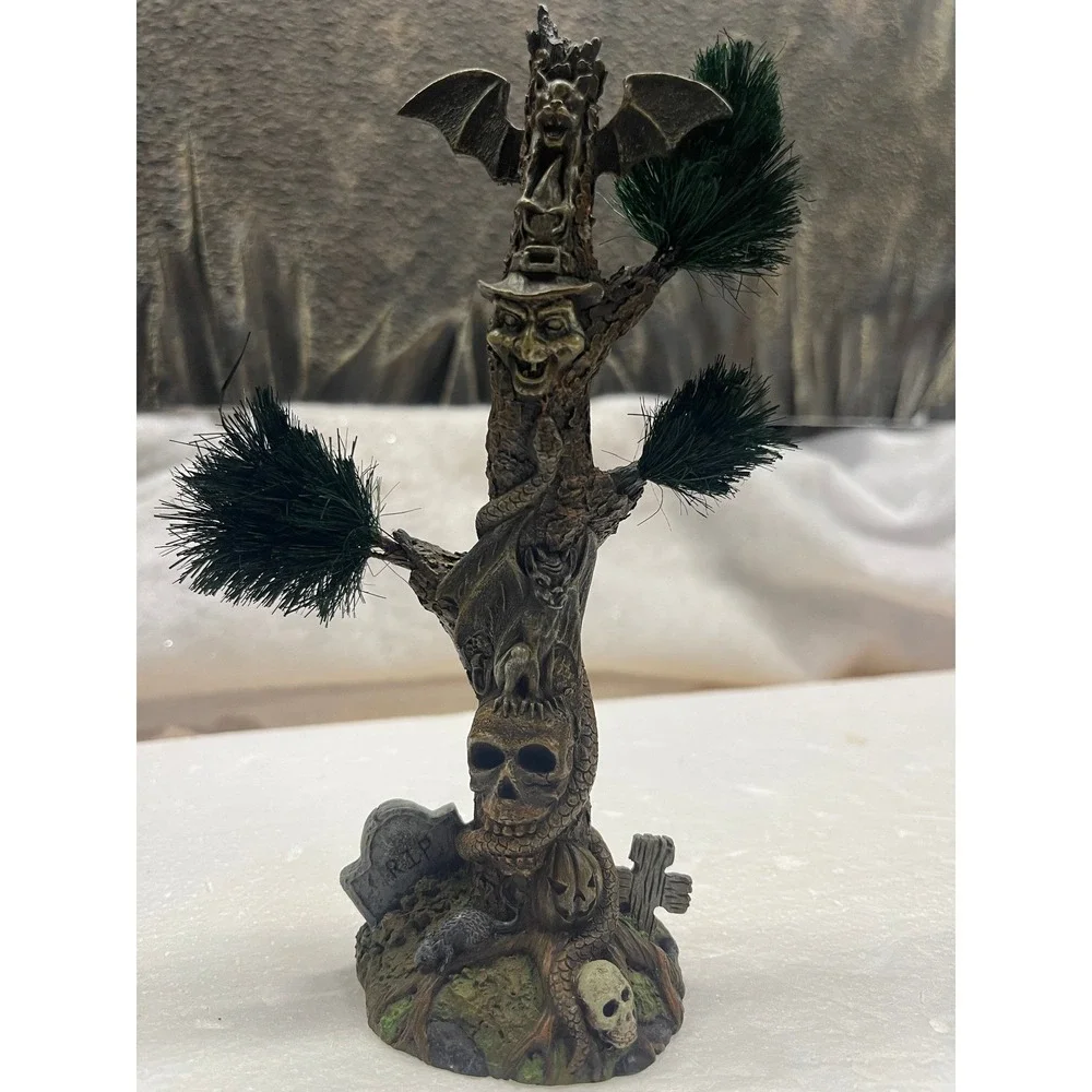 Dept 56 Halloween Spooky Totem & Gothic Vulture Street Lamp Set 53063 52961